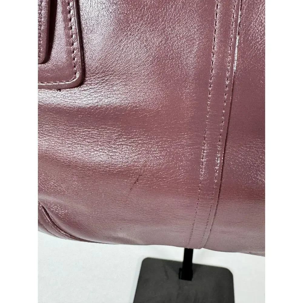 Coach Soho Plum Purple Leather Buckle Tote Shoulder Bag E3S-9544